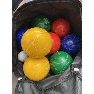 Ropoda 90Mm Bocce Ball Set with 8 Balls, Pallino, Case and Measuring Rope for Ba